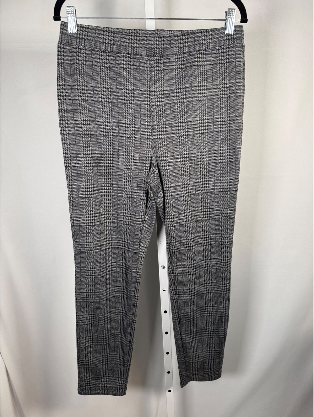 Halara Flex High Waisted Houndstooth Plaid Skinny Pants Charcoal Black Size L - Picture 3 of 8